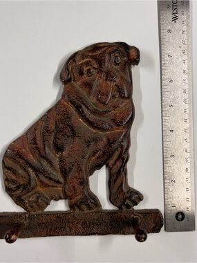 Decorative Brown Bulldog Leash Hook - Dog Wall Hook
